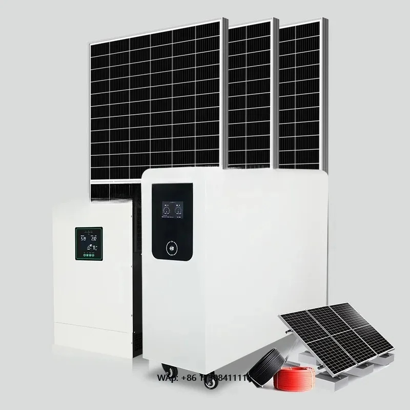 Industrial Commercial Solar System Kit 8KW Hybrid Inverter 51.2VDC Battery 5500W + 5500W PV Input