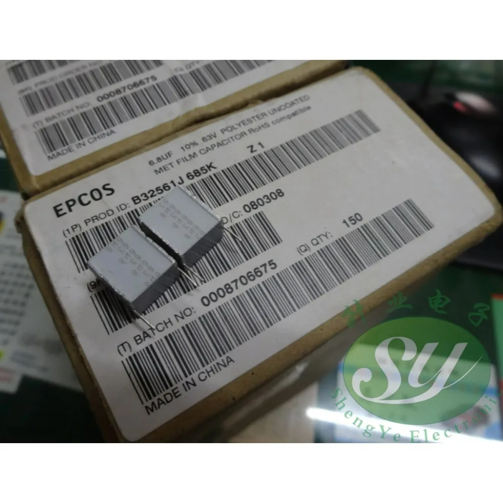 

5PCS EPCOS 6.8uf/63v 6u8f 685 brand new 10mm multi-layer cake capacitor B32561J685K