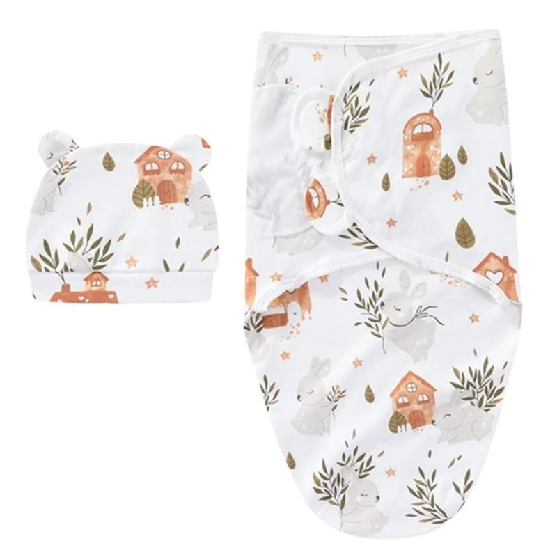 J15U أكياس الطفل الأساسية مع قبعة تنفس كيس النوم أكياس النوم بطانية قطن لحديثي الولادة 0-6 أشهر