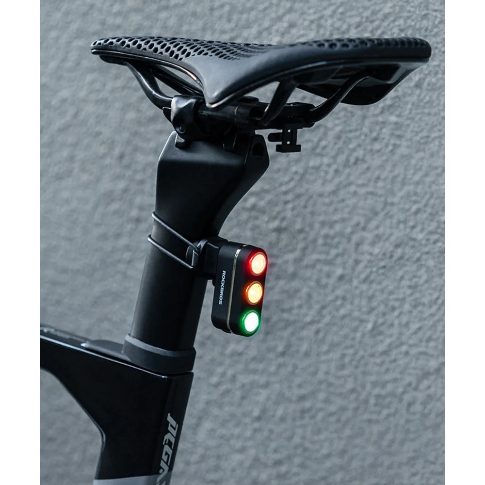 Bicycle brake sensing, three color warning taillights, mountain road bikes, night riding equipment_voghion.com