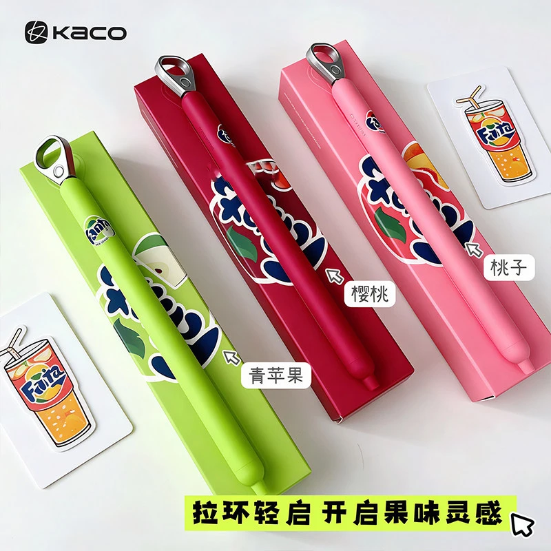 Bolígrafo de Gel Retráctil KACO FANTA, Mecanismo de Clic Lateral Creativo, Tinta Negra Suave de 0.5 mm, Diseño Ergonómico para Largas Sesiones de Estudio, El Mejor Regalo