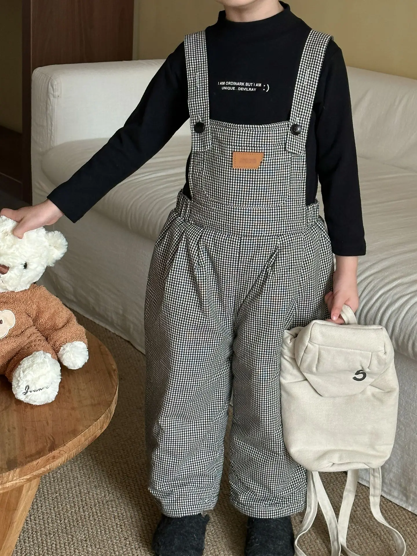 Children Boys Pant 2025 Winter Plaid Thick Warm Casual Toddler Kids Boys Loose Trouser Sleeveless Teenager 1-8Y Boys Long Pant