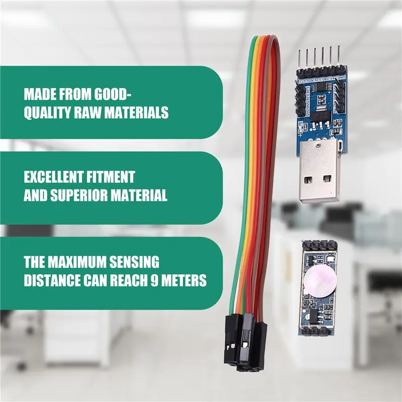 New FMCW Radar Sensor Module HLK-LD2412 24G Human Presence Sensor Long-Distance 9M Wide Angle ±75° Smart Home-BCBW