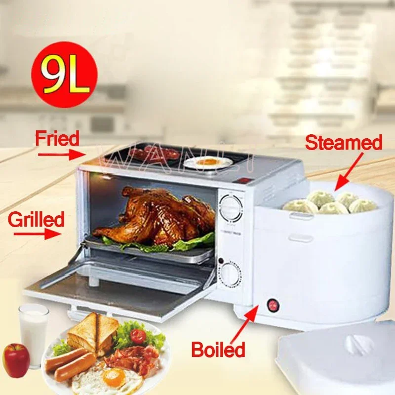 Four-in-one Breakfast Machine Multi-function Steamed Egg Cooker Toaster Oven Kitchen Baking Appliances