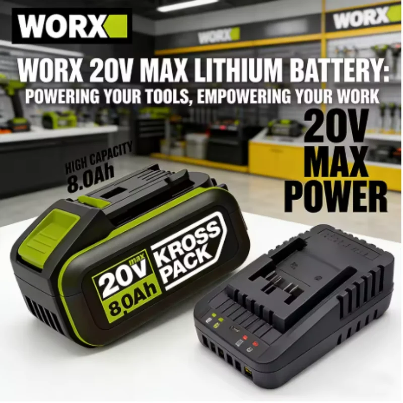 

Large Capacity 24V Power Battery, Strong Endurance Fast Charging, Professional Replace Battery for WORX Electric Tools