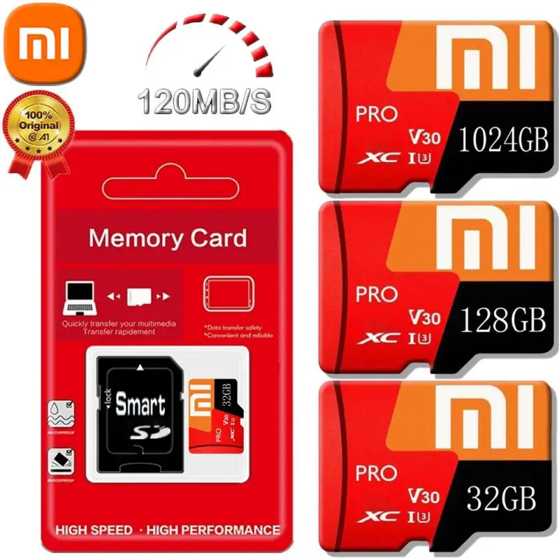 Xiaomi-tarjeta Micro TF SD de 1TB, tarjeta de memoria de 2TB Class10, Micro TF A1, Flash de alta velocidad, tarjetas TF de 512GB, 256GB, C10 para cámara de teléfono móvil