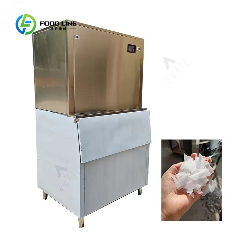 Customized Seawater Flake Ice Machine, Salt Water Ice Flake Maker Slicing Equipment for Fishing Seafood Fresh Keeping Market