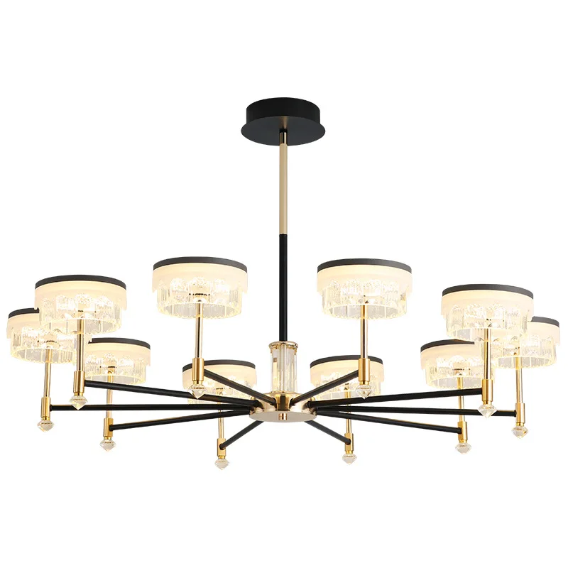 

High-end light luxury living room chandelier full light Pu led study bedroom modern and simple