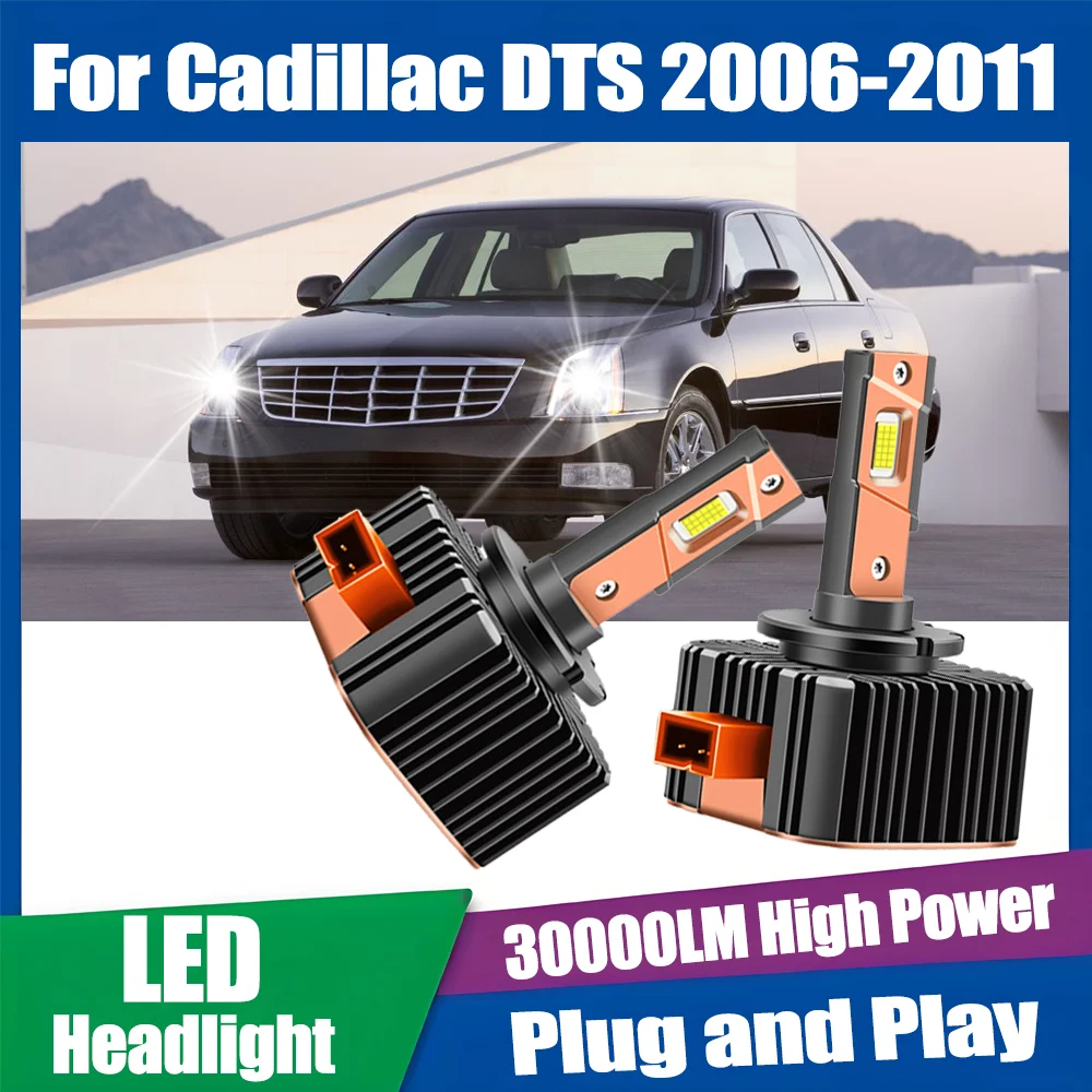 

120 Вт Автомобильные ксеноновые фары HID LED, лампы 30000 лм, 6000K, белый свет, D1S, Plug&Play для Cadillac DTS 2006-2011