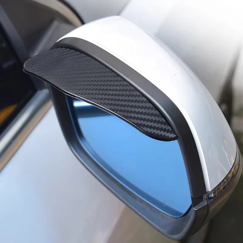 2pcs Car Rearview Mirror Rain Shield Thickened Carbon Fiber Rain Eyebrow Rain Cover Universal Auto Rearview Mirror Rain Shield