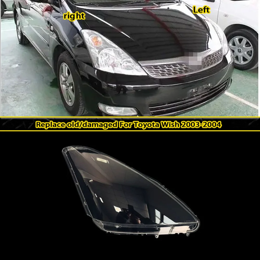 

Headlight Shell Plexiglass Replace Original Lampshade For Toyota Wish 2003-2004 Headlamp Cover Transparent Lamp Shade