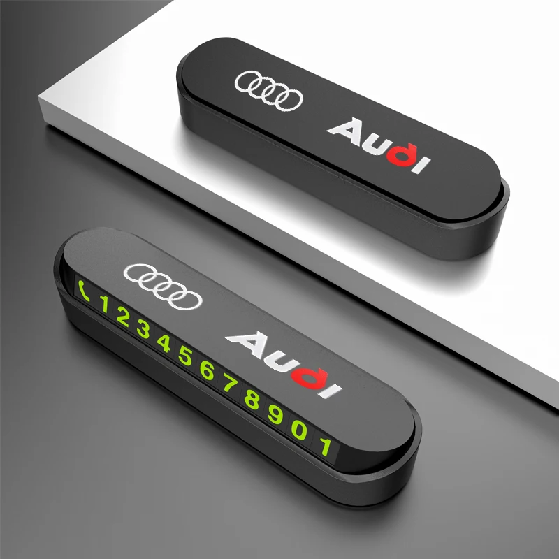 Hidden Car Temporary Parking Card Telephone Number Plate Auto Accessories For Audi A3 A4 A5 A6 A7 A8 Q3 Q5 Q7 Q8 B7 B8 TT Sline