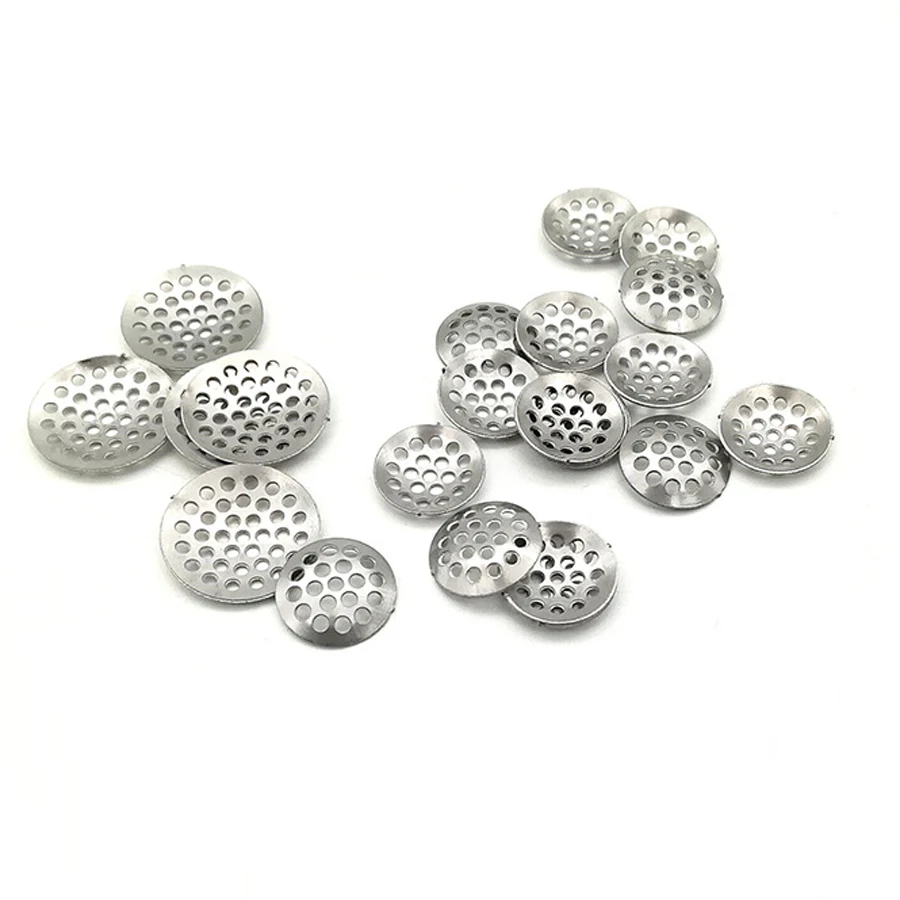 0.5mm Thick 8/19mm Stainless Steel Pipe Screens Bowl Screen Filters for Smoking Pipes Filter Mesh Tobacco Smoking Accessories