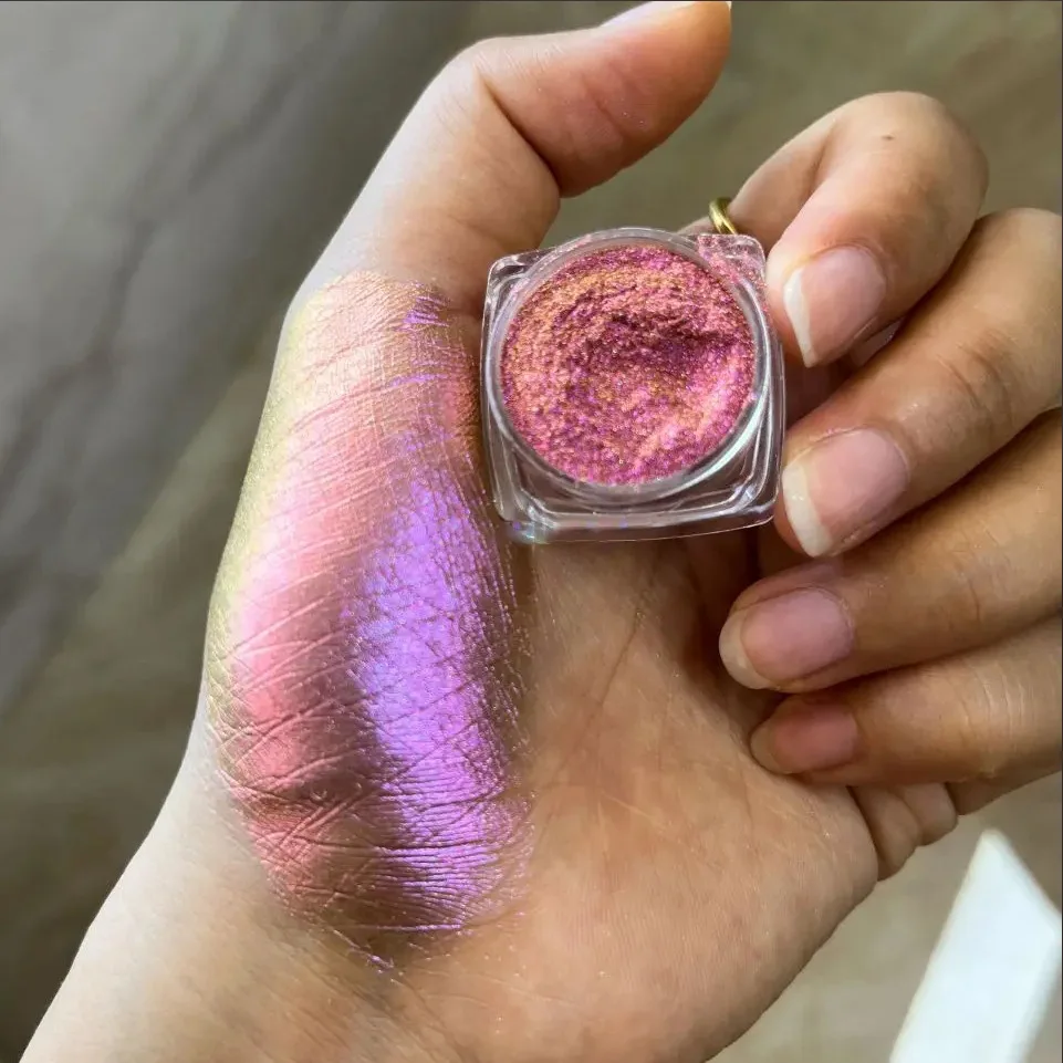 1 jar camaleão neon arte do prego glitter pó 6 cores polarizadas pérola mica pó sombra/cara/corpo/prego maquiagem pigmento poeira #