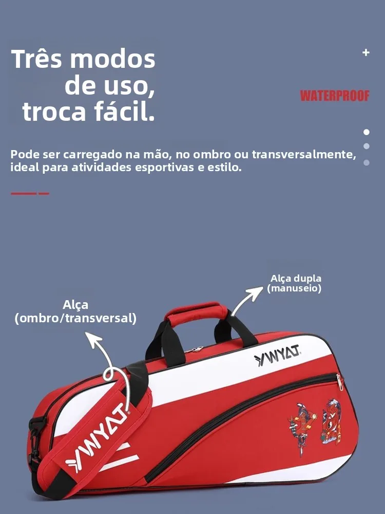 ywyat-新しいバドミントンテニスバッグシングルショルダーハンドヘルド多機能防水耐摩耗性軽量ポータブル超大容量