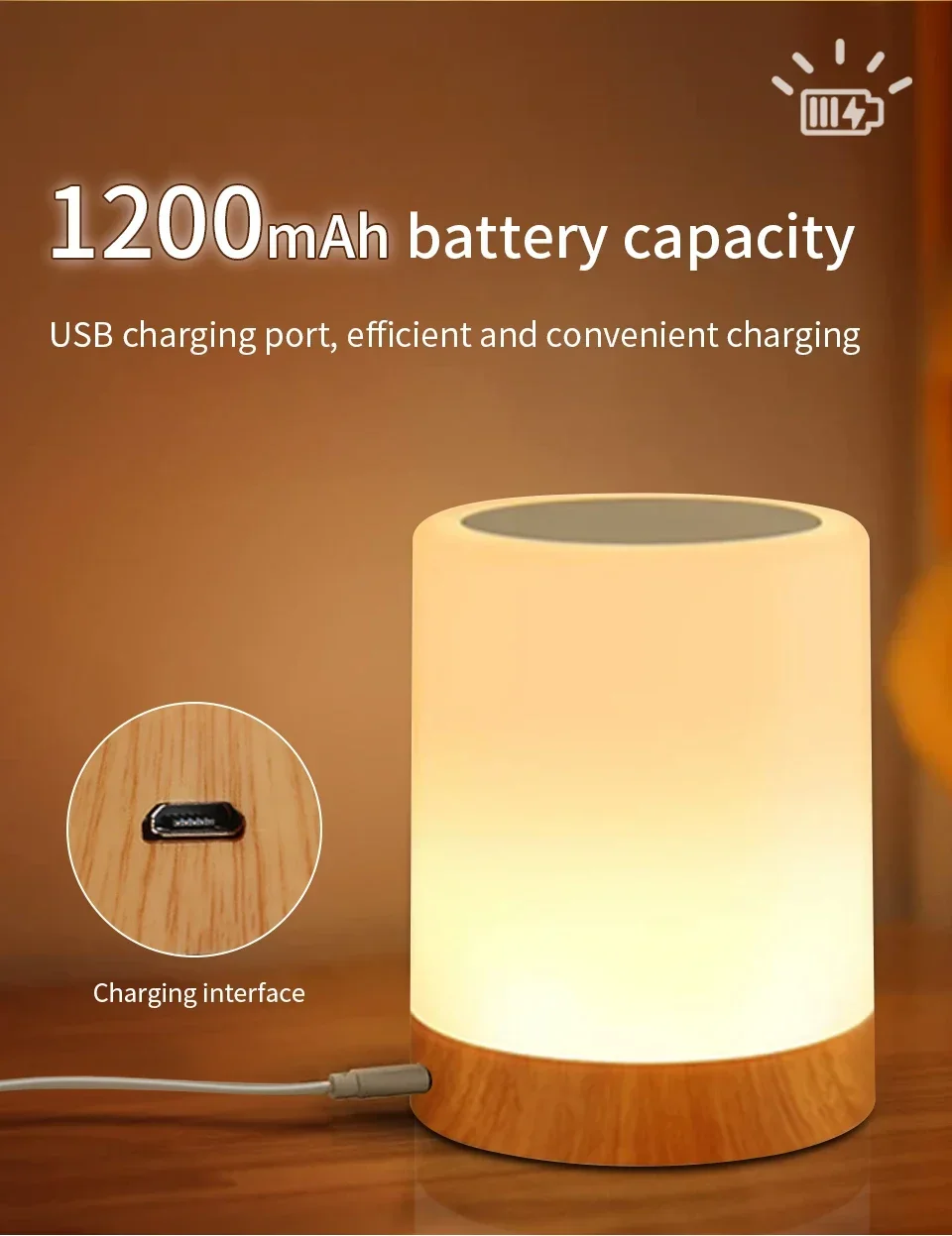 13 Color LED Changing Night Light With Remote Control RGB Touch Dimmable Lamp USB Rechargeable Table Bedside Night Lamp