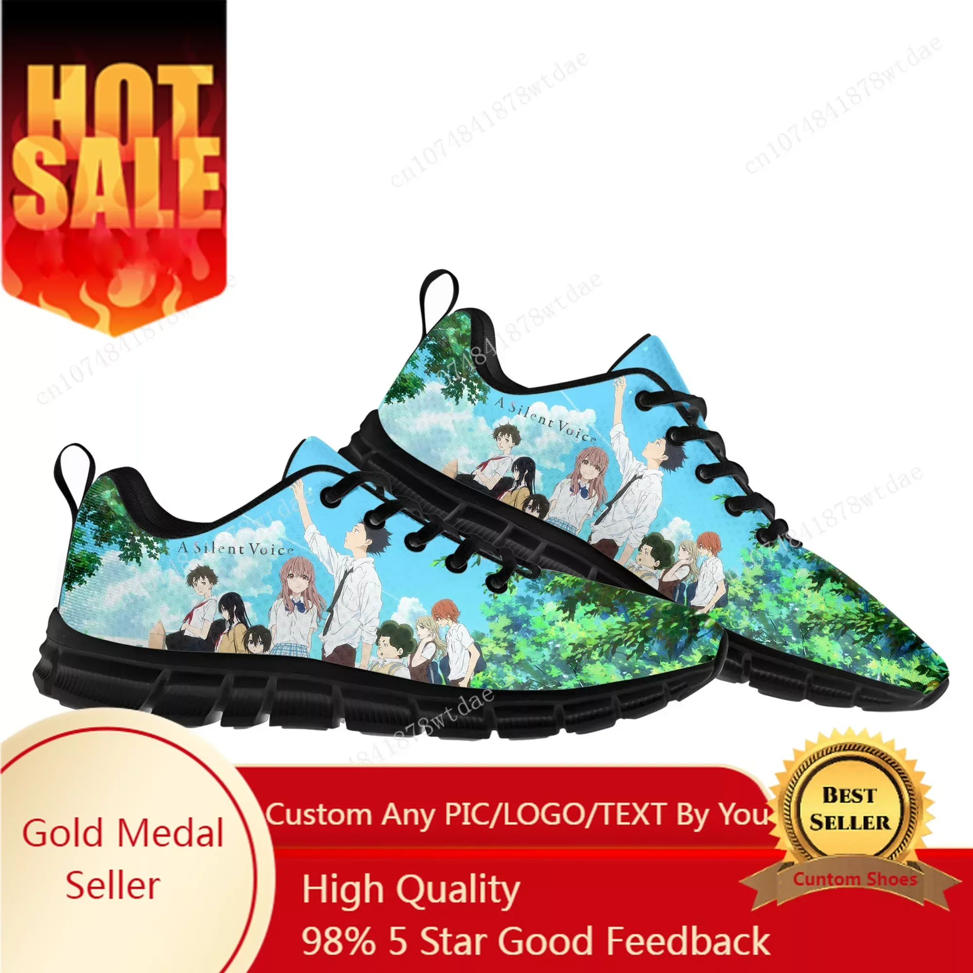 

A Silent Voice Sports Shoes Mens Womens Teenager Kids Children Sneakers High Quality Japanese Anime Manga Sneaker Custom Shoe