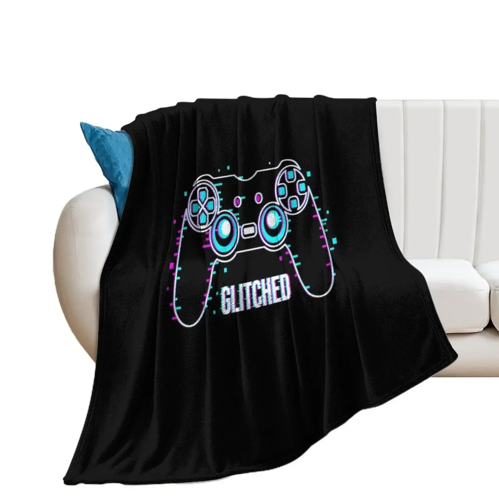 Video Game Controller - Glitched Throw Blanket Bed linens Weighted Blankets