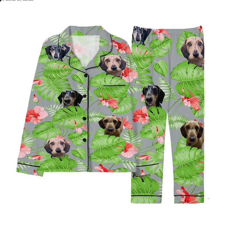 2023 new best-selling 3D printing pet dog printing pajamas men and women couple pajamas custom your design pajama set