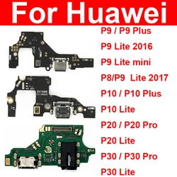 USB Charger Board For Huawei P8 P9 P10 P20 P30 Pro Plus Lite 2017 USB Charging Port Dock Connector Flex Cable Parts
