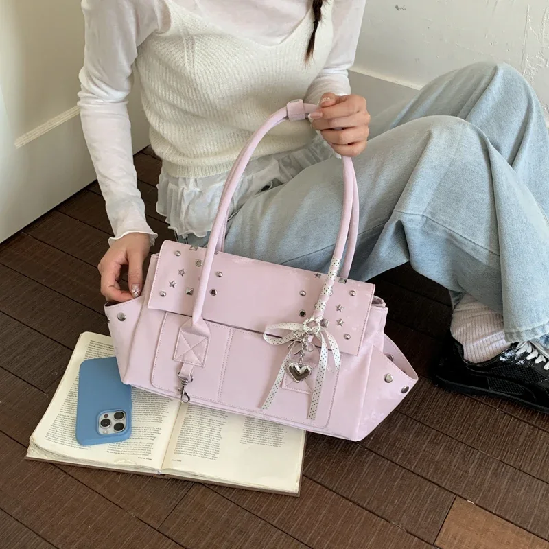 Damen PU-Leder Nieten-Stern-Handtasche: Süße, coole Nischen-Ästhetik für den Alltag – Umhängetasche und Shopper 2026 – Neue Handtaschen und Geldbörsen – Detail 1