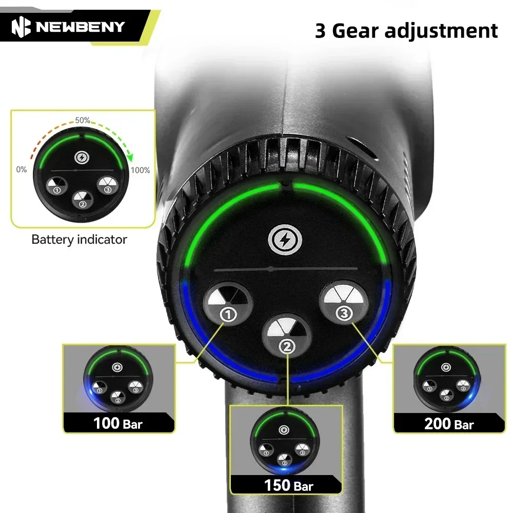 NEWBENY 200 бар бесщеточная электрическая мойка высокого давления беспроводной автомобильный садовый распылитель для чистки инструмент для Makita 18