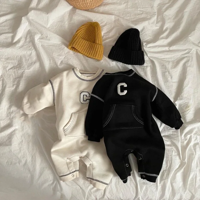 

Jumpsuit Long Sleeved Khai Clothes Rompers Crawling Baby Outing Clothing Autumn Korean Version Children Clothes Boys Girls Kids