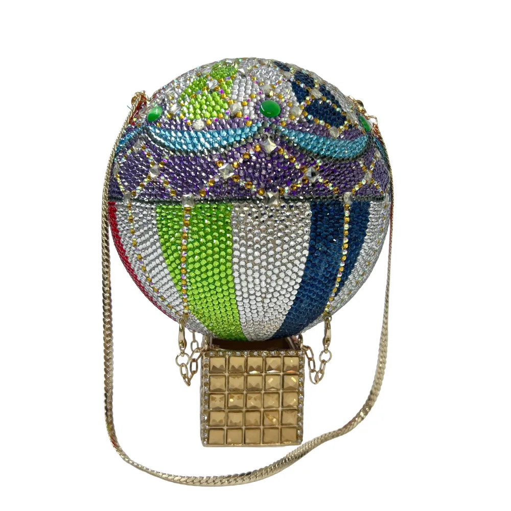 Hot Air Balloon Diamond Dinner Bag Flash Diamond Handle Women's Hot Air Balloon Crystal Bag Torebka Damska Luxury Bags Designers