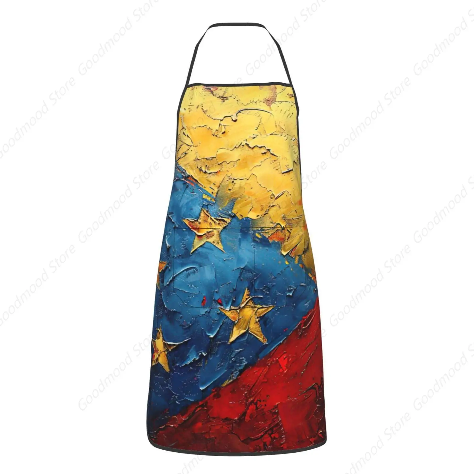 Flag of Venezuela Print Novelty Kitchen Apron with Pockets for Women Cooking Baking Gardening