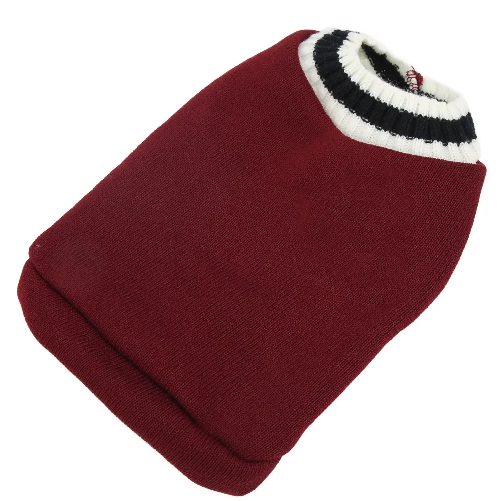 Red Pet Knitwear Three Dimensional Tailoring Thick Fabric Pet Sweater Knitting And Flocking Material V-Neck Dog Warm Coat Cat
