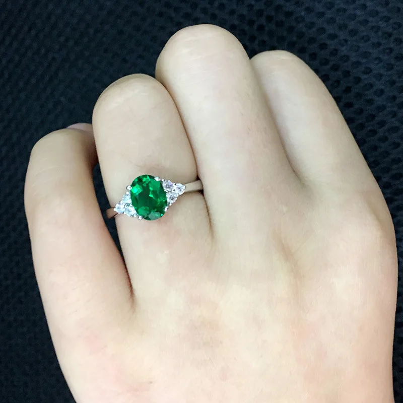925 Sterling Silve Gorgeous Shiny Green Zircon Stone Ring For Women Engagement Wedding Luxury High Quality Fine Jewelry
