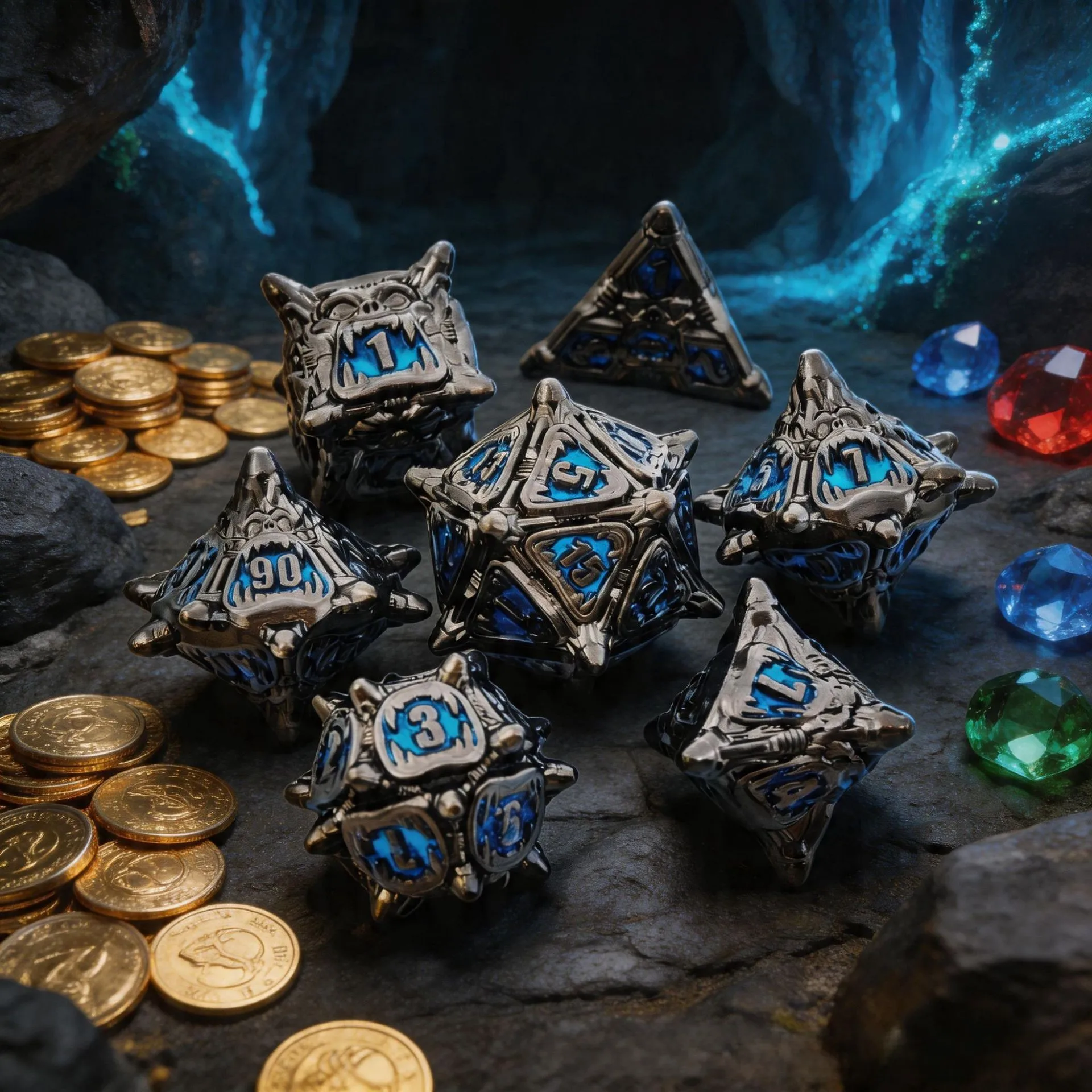 

RPG Polyhedral metal Dices set Dragon Dices DND Metal Dice for Dungeon and Dragons DND Metal Dice set