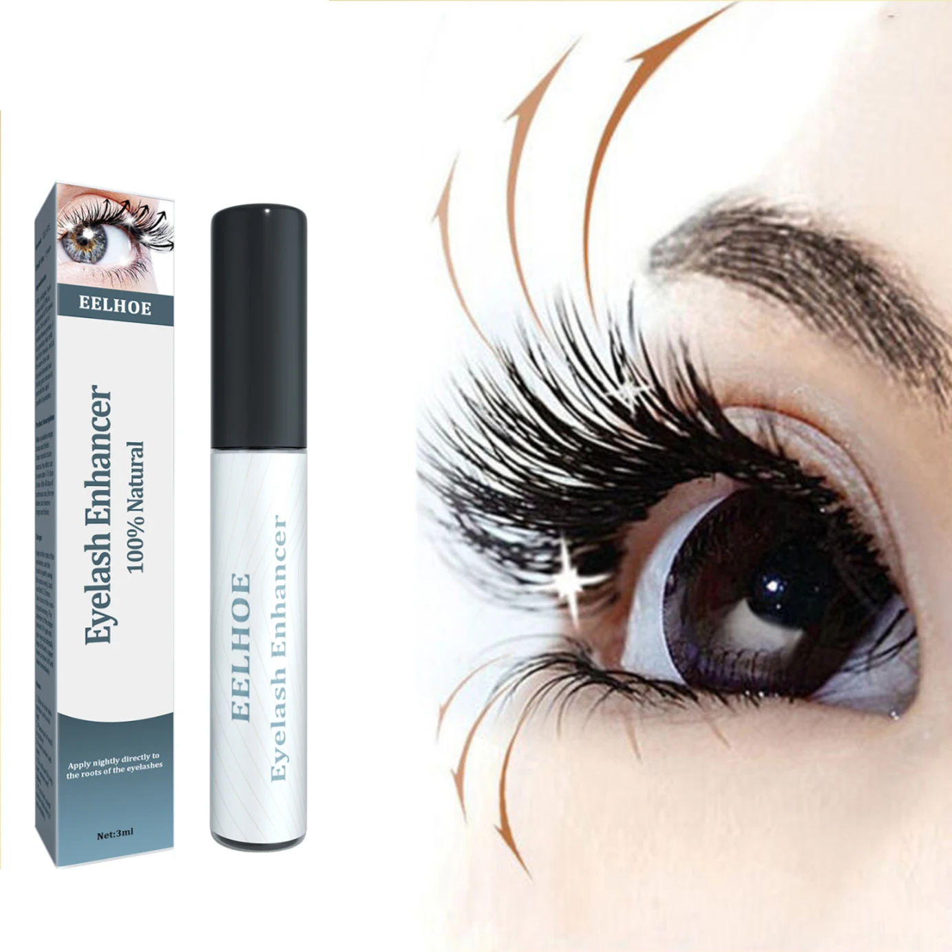 EELHOE رمش مغذي السائل تعزيز نمو رمش الأسود الشباك رمش منع التجعد الطبيعي ترطيب رمش كريم