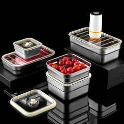 316 Stainless Steel Vacuum Fresh Keeping Box Refrigerator Sealed Food Storage Containers Portable Lunch Box Kitchen Organizer