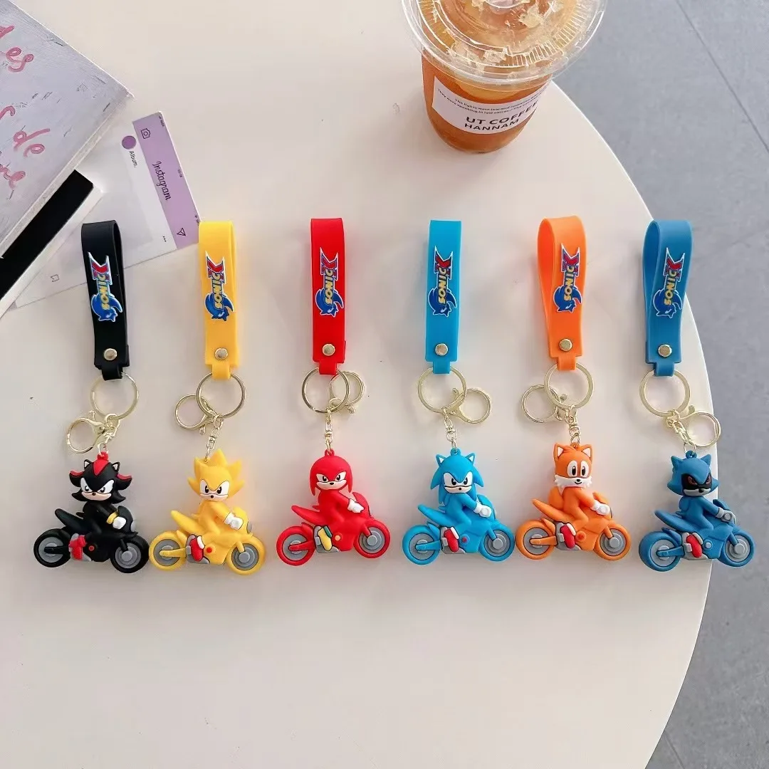 

New Cartoon Motorcycle Sonic Doll Keychain Cute Couple Bag Gift Kawaii Cute Personalized Gifts Y2k Fashion Toys Anime Cartoon