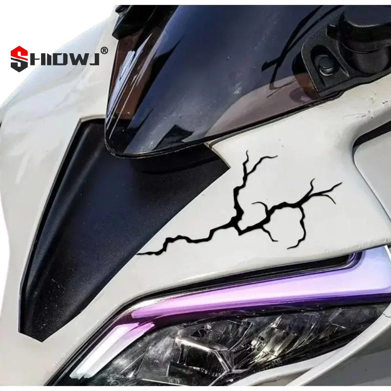 

2 Sheets Waterproof Safe Driving For Motorbike Helmet Fuel Tank DIY Scooter Vinyl Decals Reflective Lightning Motorcycle Sticker