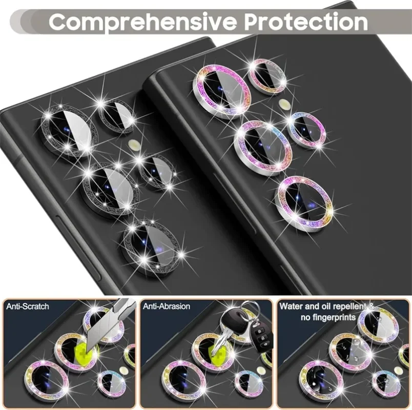 Protezione dell\'obiettivo della fotocamera con diamante glitterato per Samsung Galaxy S23 Plus S24 Ultra S23Ultra S24Ultra copertura in vetro