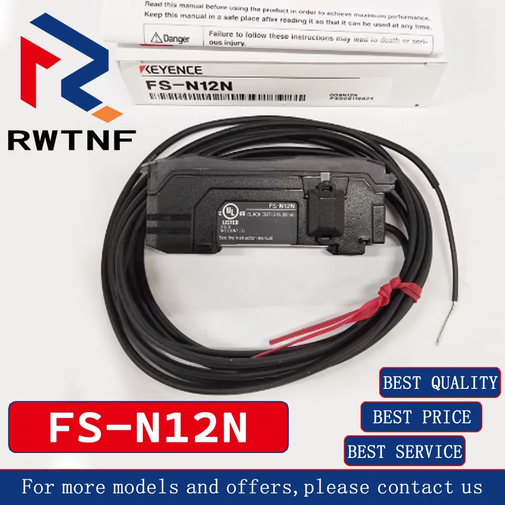 

New FS-N12N Genuine KEYENCE digital fiber optic sensor, fiber optic amplifier NPN output