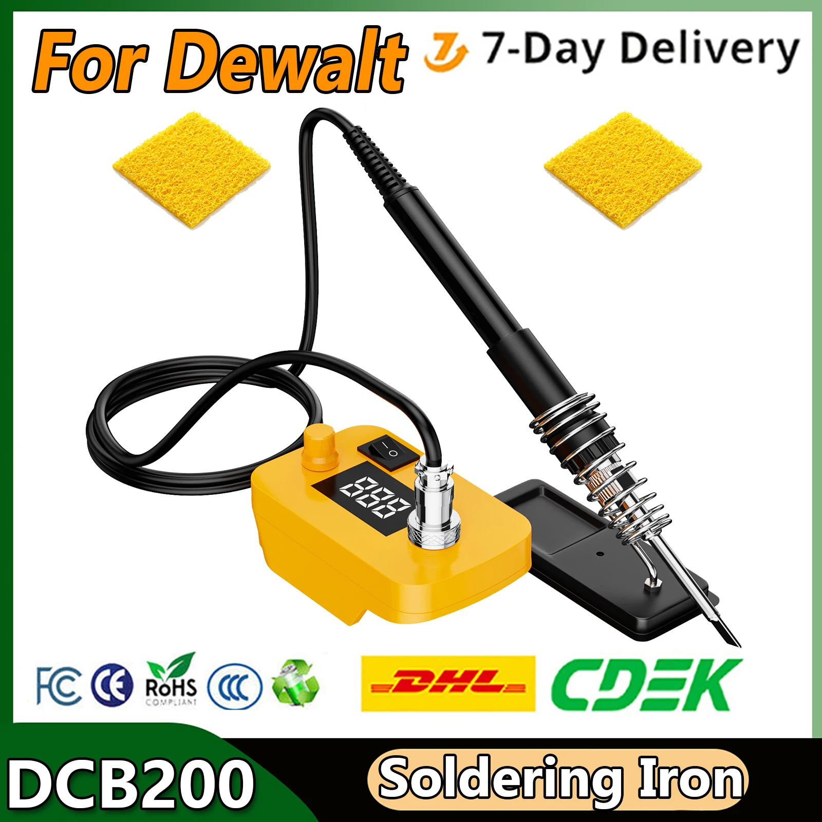 Turpow 60W 950ºF Soldering Iron Station Wirelss Repair Tool Adjustable Temperature For Dewalt DCB200 DCB609 20V Battery