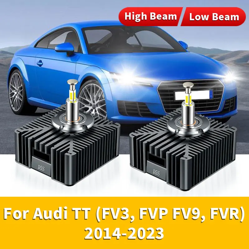 2Pcs 35W LED Car Headlight Bulbs 32000LM HID Bulbs Xenon Lights 12V Turbo Auto Lamps For Audi TT (FV3, FVP FV9, FVR) 2014-2023