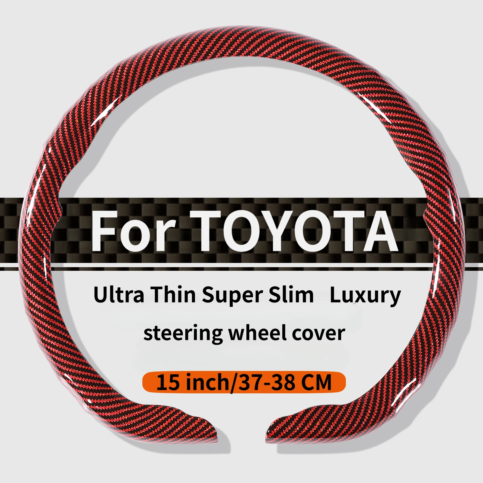 Ultra Thin Carbon Fiber Luxury Car Steering Wheel Cover for Hilux, Fortuner, Innova Crysta, Avanza/Veloz, Sienta, Hilux GR
