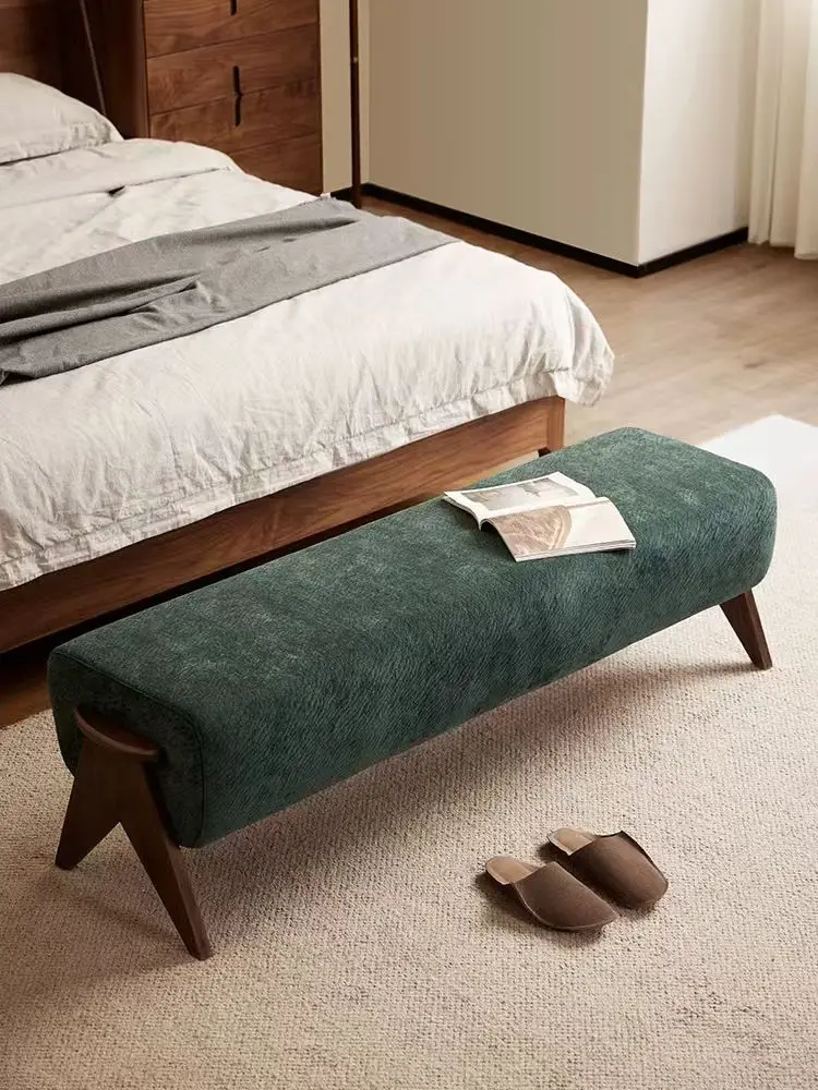 

Simple modern environmentally friendly soft wood bench - bedroom entrance hotel apartment shoe changing stool