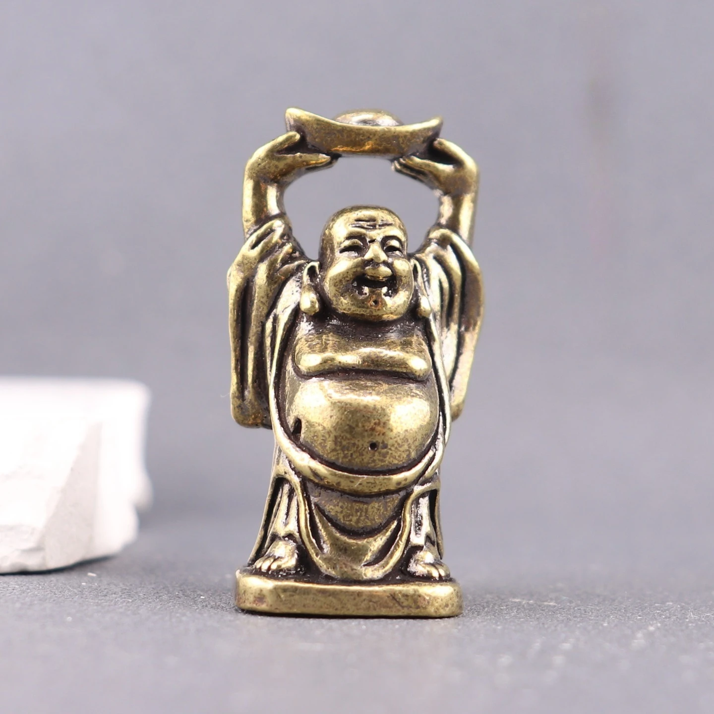 Maitreya Buddha Miniatur-Figuren Wohndekor-Statue Ornamente Handwerkskunst für Wohnzimmer Schreibtisch-Dekoration