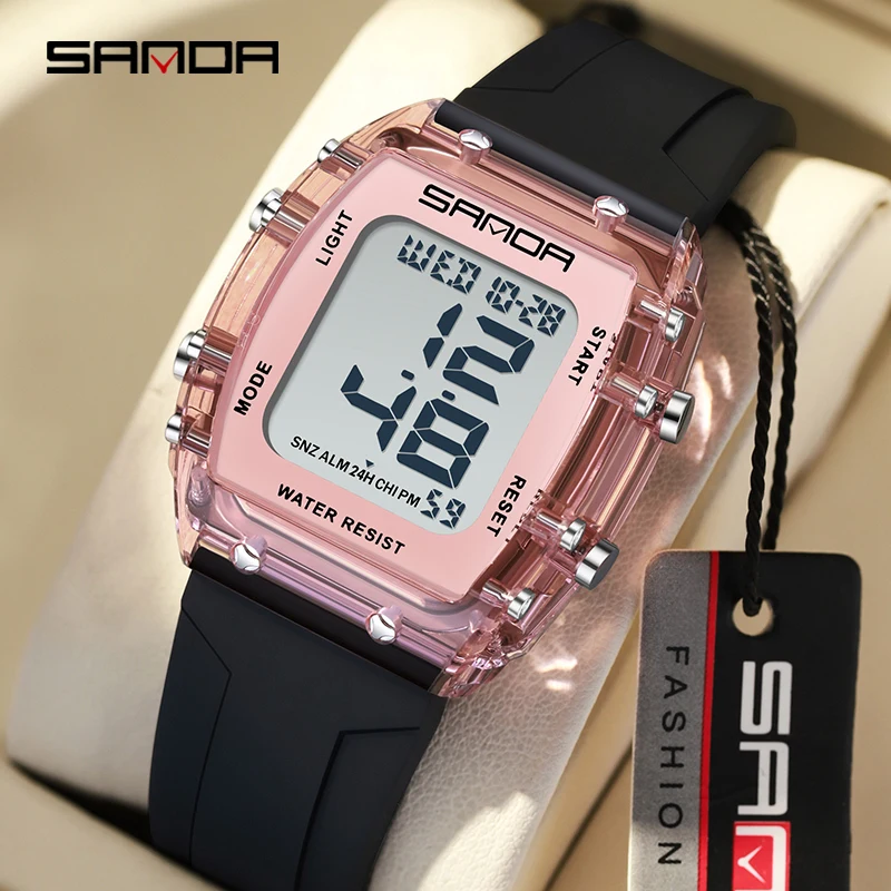 SANDA 2175 Fashion Simple Sport Countdown Watches Men Women Military Liminous LED Digital Watch Alarm Clock saat kol saati erkek