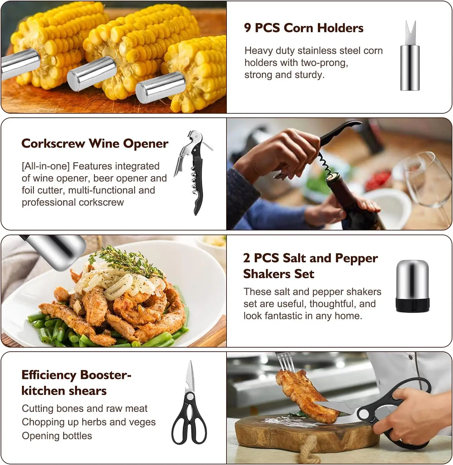 Grill Set, 34PCS BBQ Tools with Aluminum Case, Outdoor Grilling Accessories for Men, Gifts for Dad, Birthday, Wedding