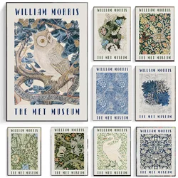 William Morris Flower Leaf Swan Owl Canvas Painting Retro Nordic Posters and Prints Wall Art Pictures for Living Room Home Decor