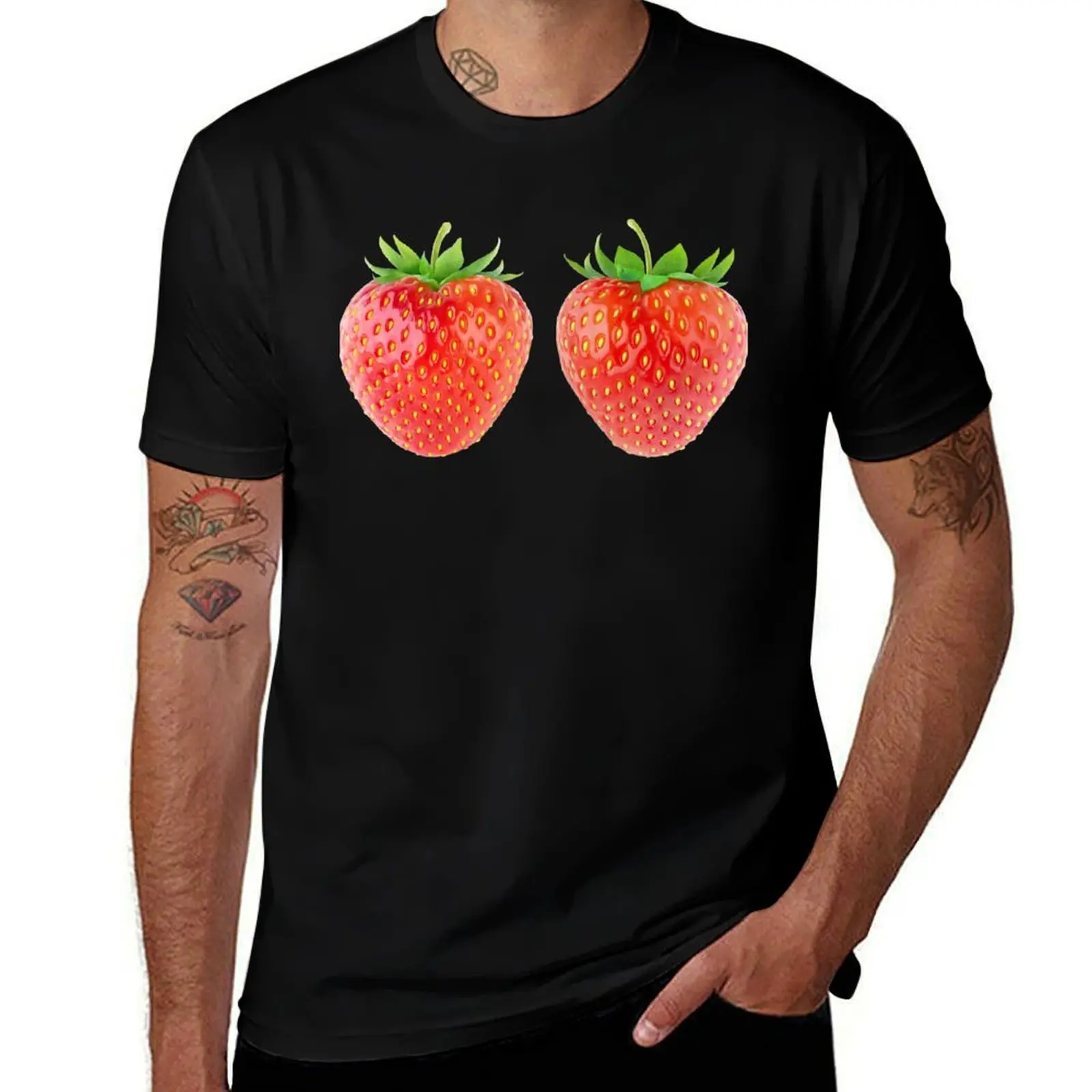 

One strawberry T-Shirt t shirts for man cotton soft man t shirt graphic t shirts for man pack white T-shirt