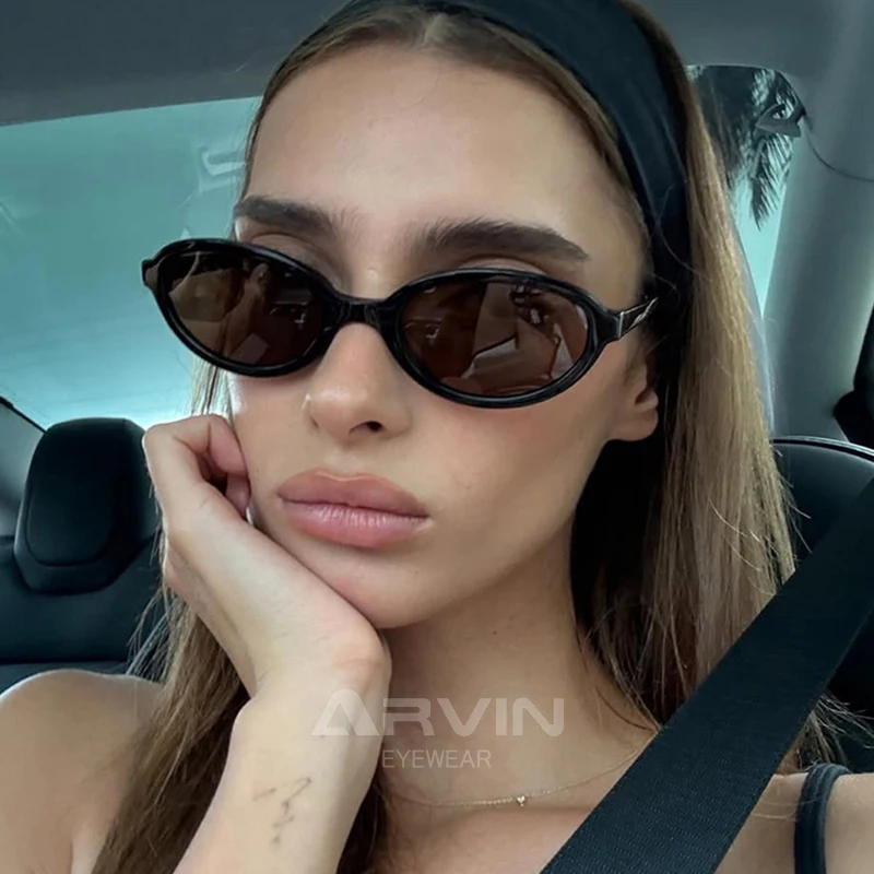 

Retro Oval Frame Sunglasses Fashion Personalized Trendy Small Frame Sunglasses Round Sunshade Sun Protection Eyewear Female