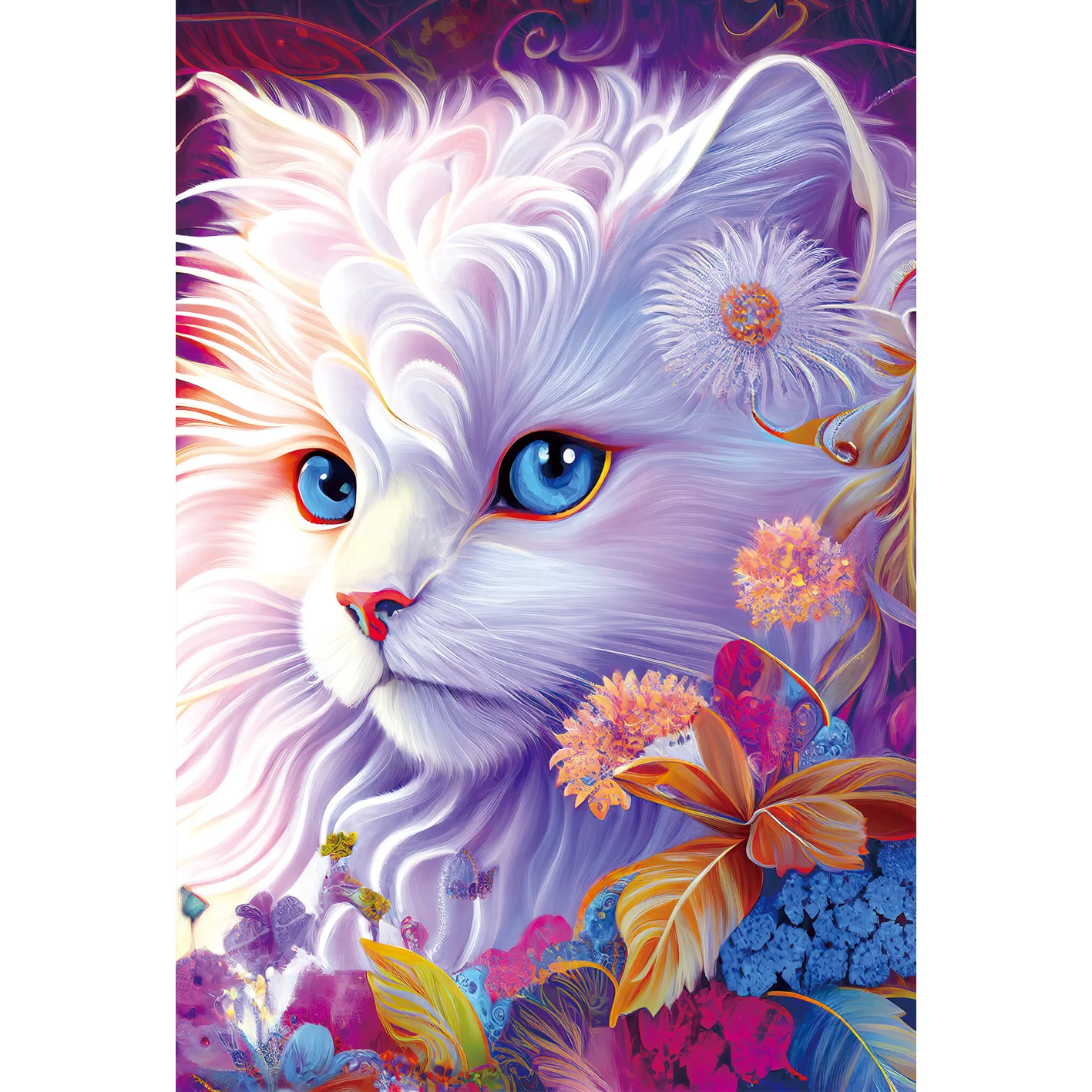 Puzzle per adulti/bambini 300 pezzi Puzzle per gatti dipinti a mano Giochi per famiglie Giocattolo per decorazioni artistiche per la casa Puzzle