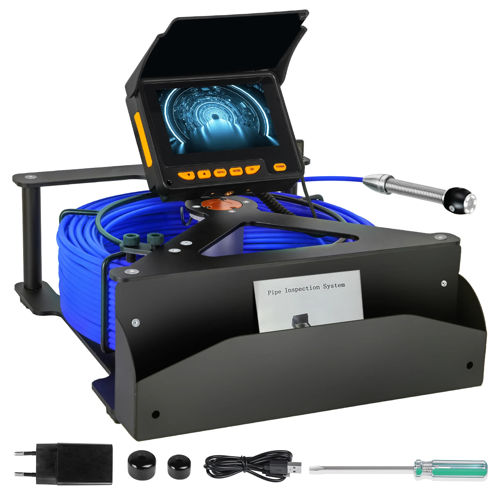 Sewer Pipe Inspection Camera DVR 16GB Video Recording,SYANSPAN Drain Industrial Endoscope Waterproof 8500MHA Battery 20/30/50M - Image 2